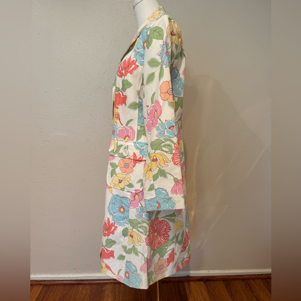 100% Cotton Women's Coat with Floral Design - Picture 3 of 8